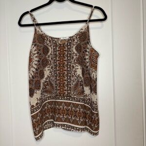 Paisley Print Camisole in Brown and Cream